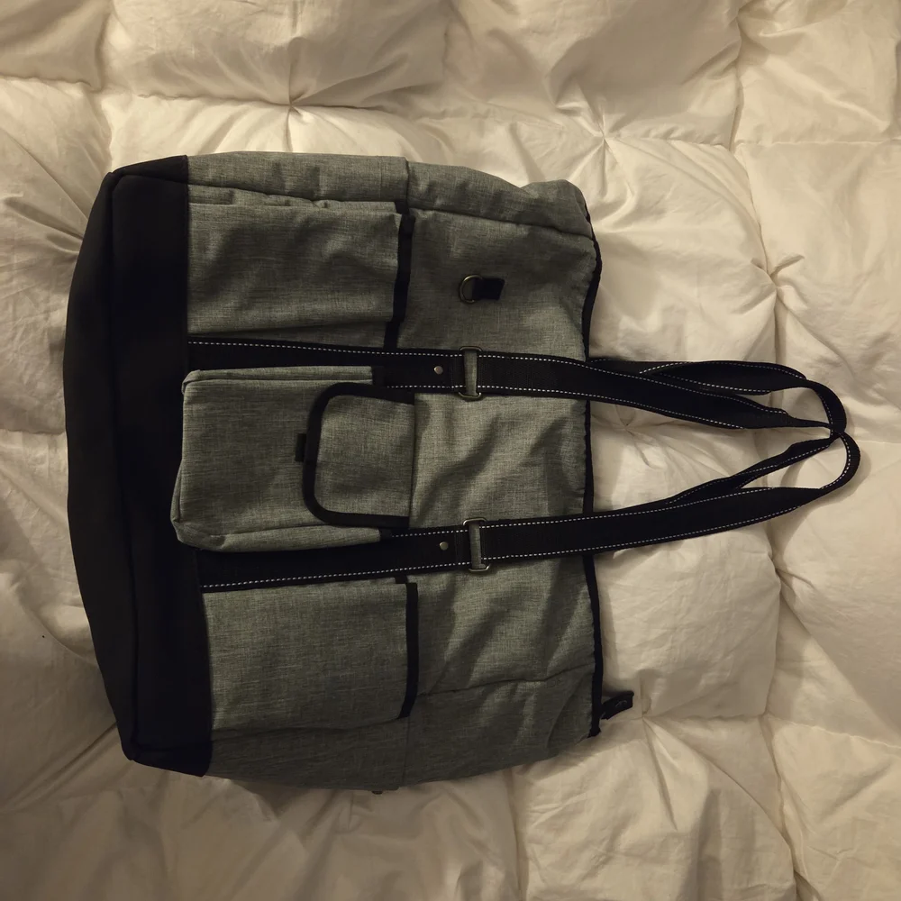 Stylish Gray and Black Tote Bag